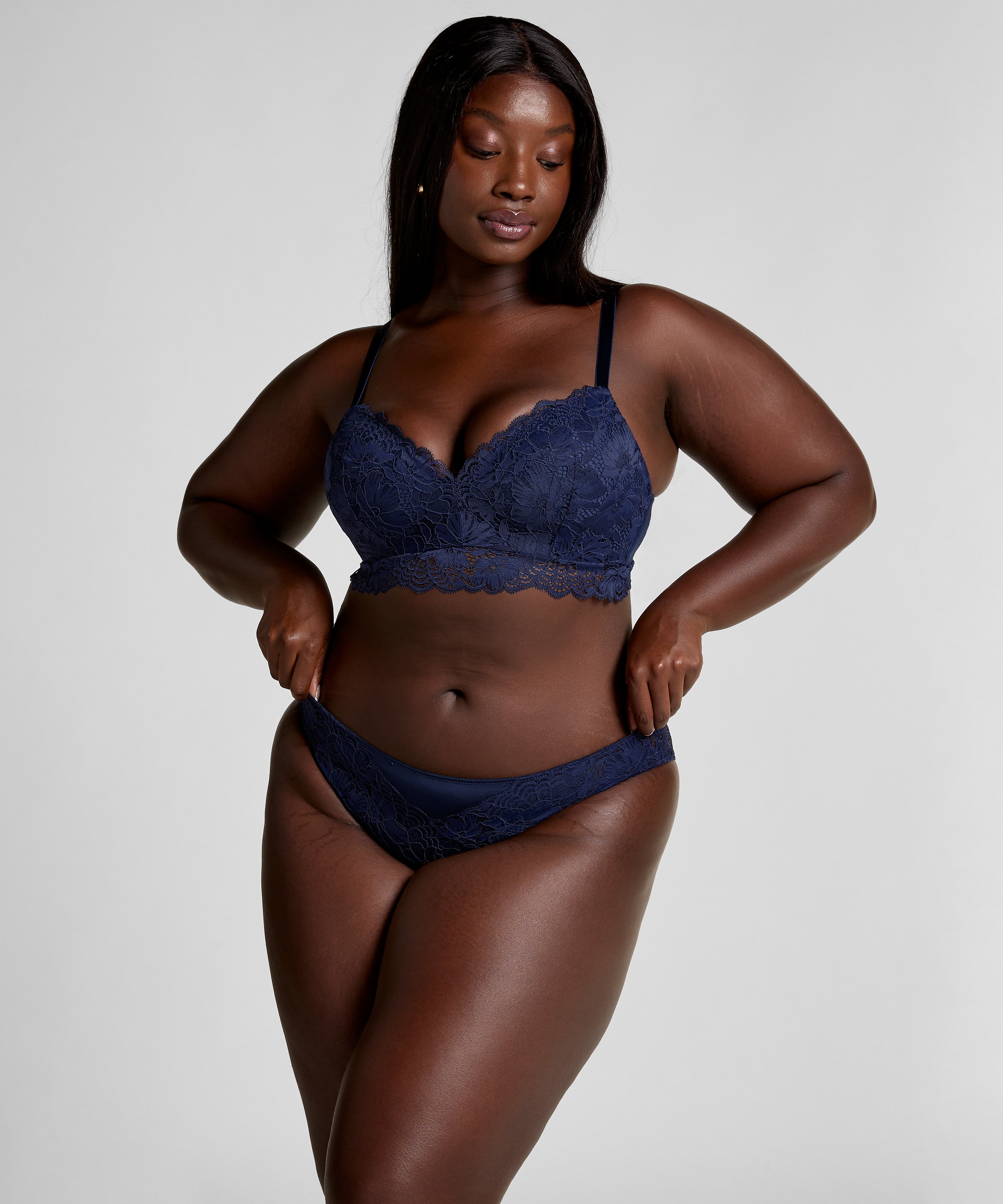 Slip br&eacute;silien Andrea, Bleu, main