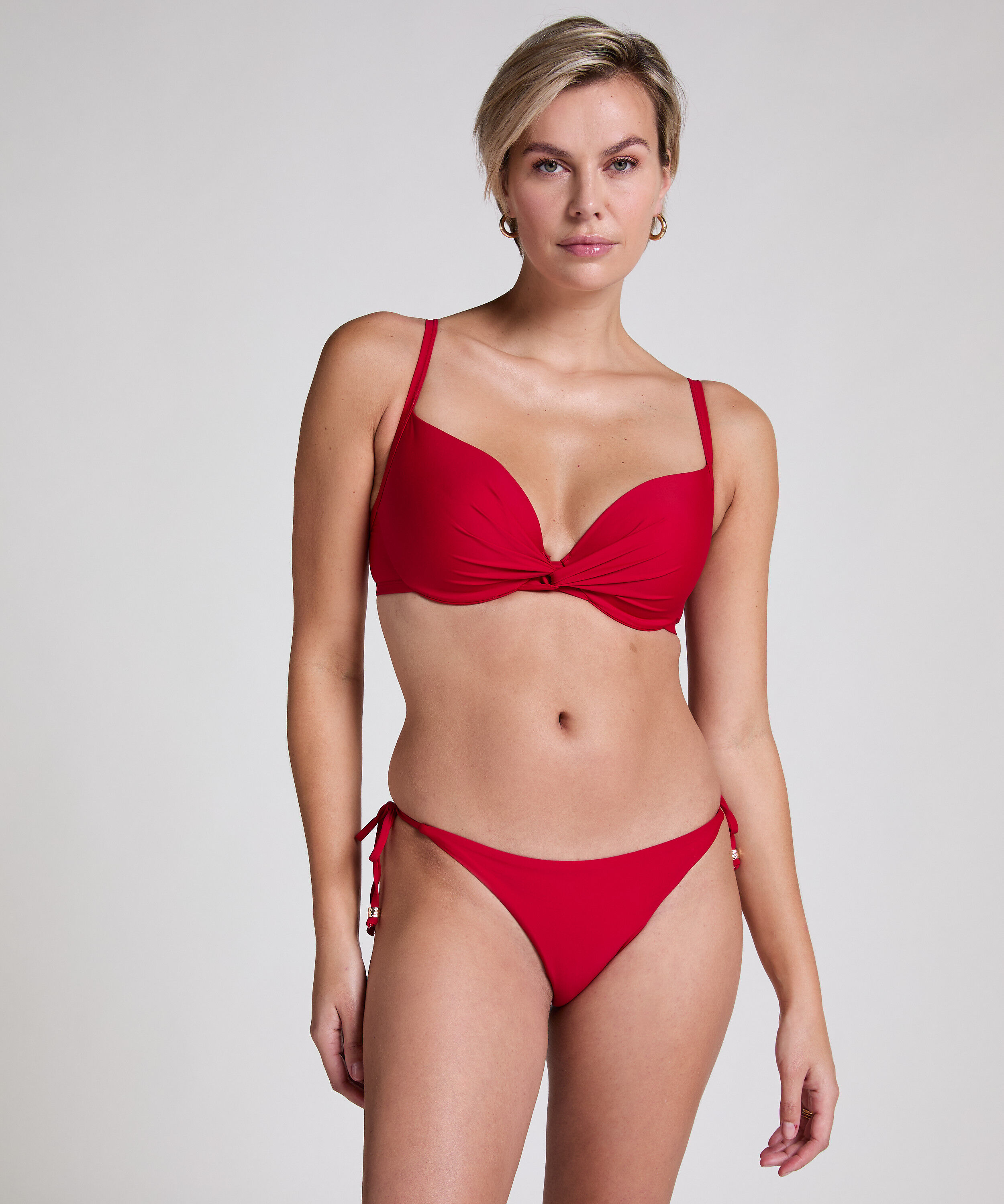 Bas de bikini string Luna, Rouge