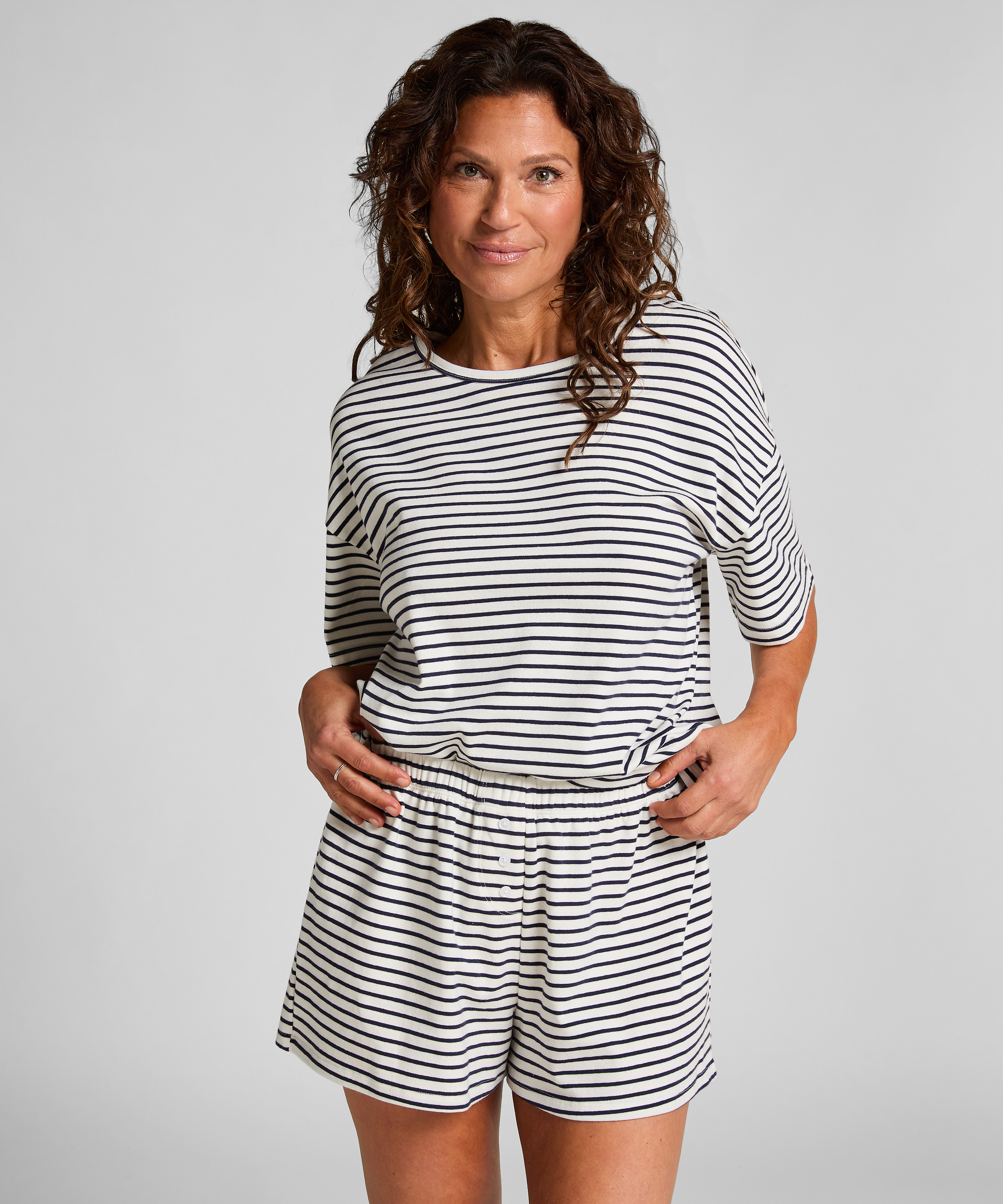 Pyjama-Set Jersey, Bleu, main