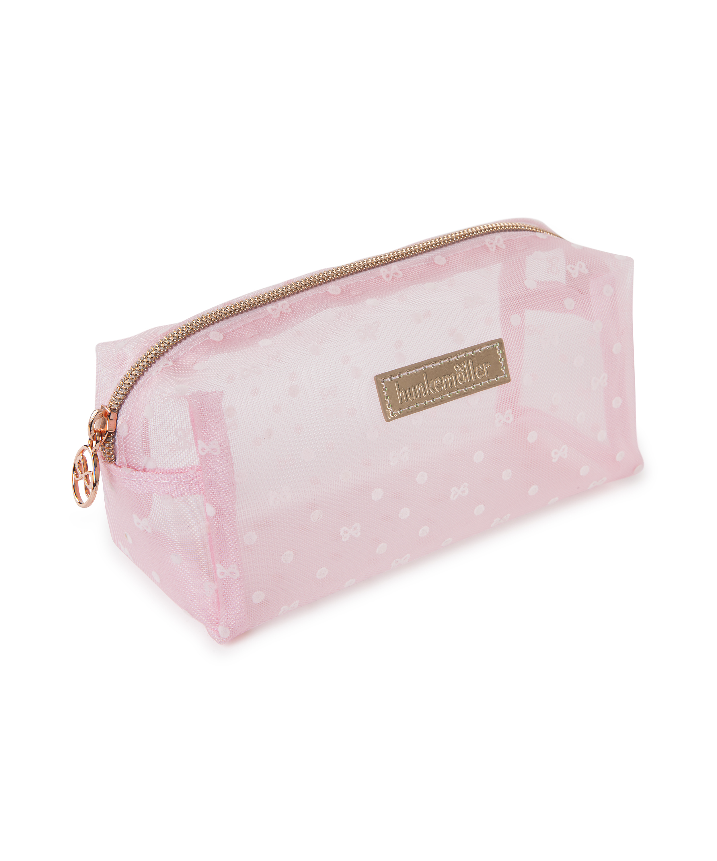 Trousse de maquillage Dot Mesh, Rose, main