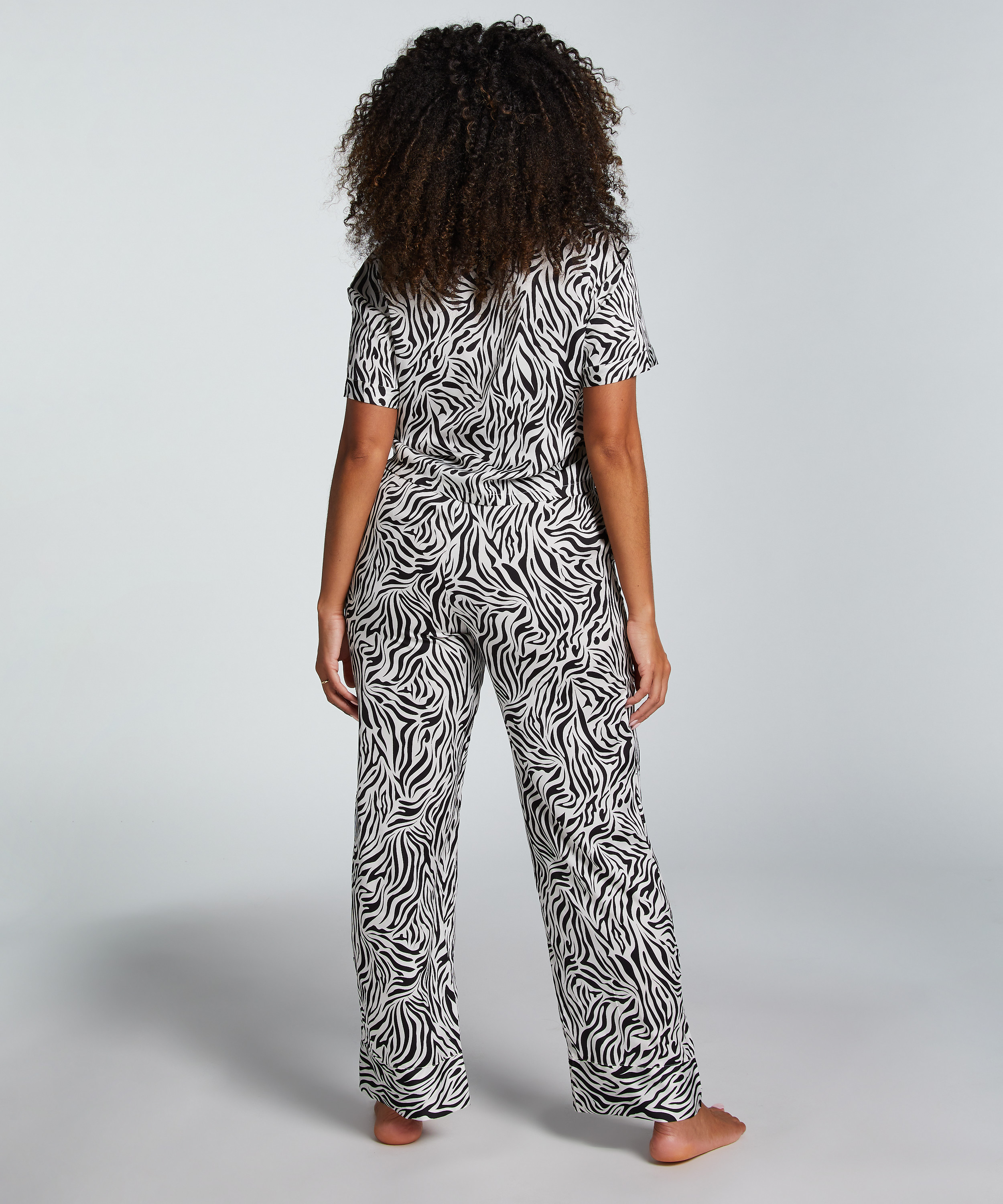 Veste à manches courtes en satin, Blanc, main