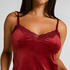 Camisole velours Dentelle, Rouge