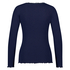 Top LS Rib R-neck, Bleu