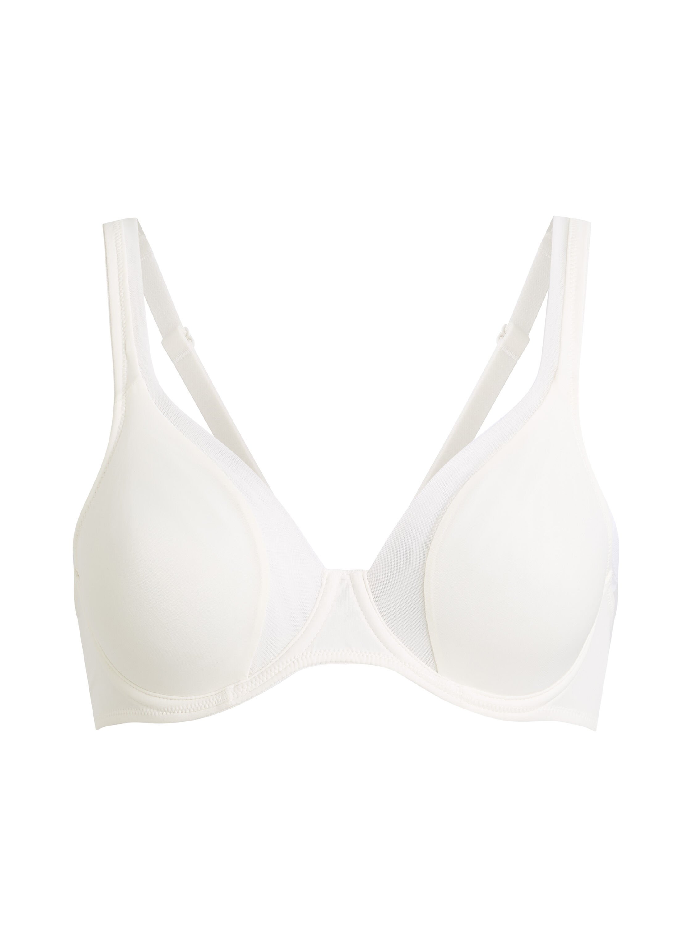 Soutien-gorge &agrave; armatures non-pr&eacute;form&eacute; en maille, Blanc