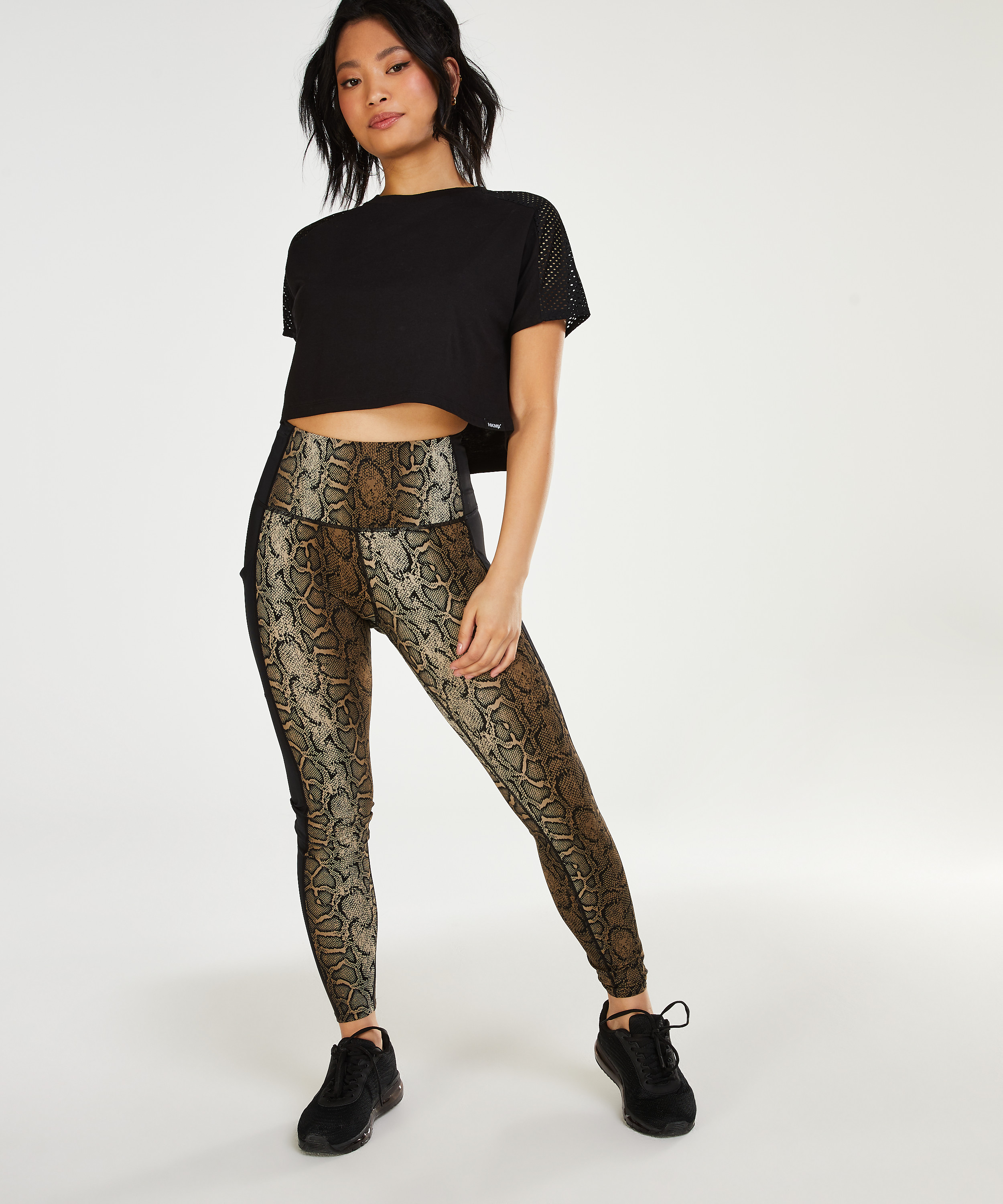 Crop Top Mesh HKMX, Noir, main
