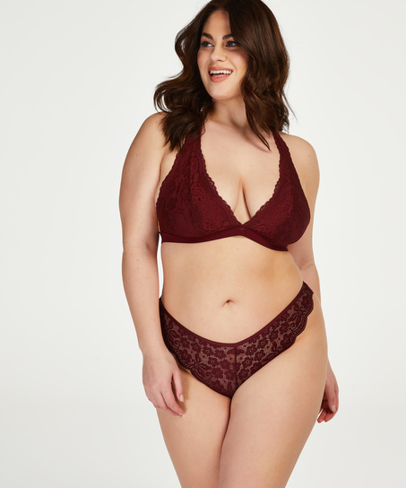 Slip brésilien jambe haute, Rouge