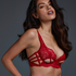 Soutien-gorge à armatures non-préformé longline Eve, Rouge