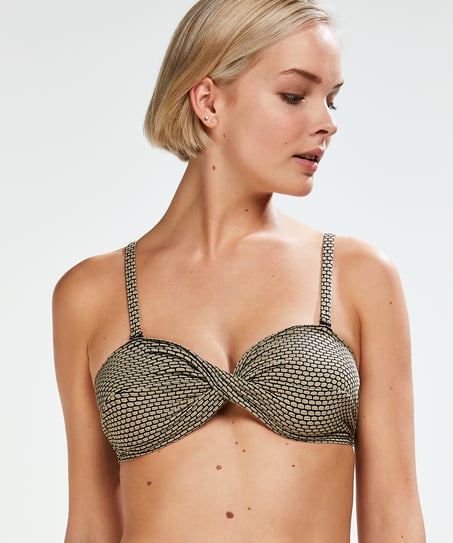 Haut de bikini bandeau Fango, Marron