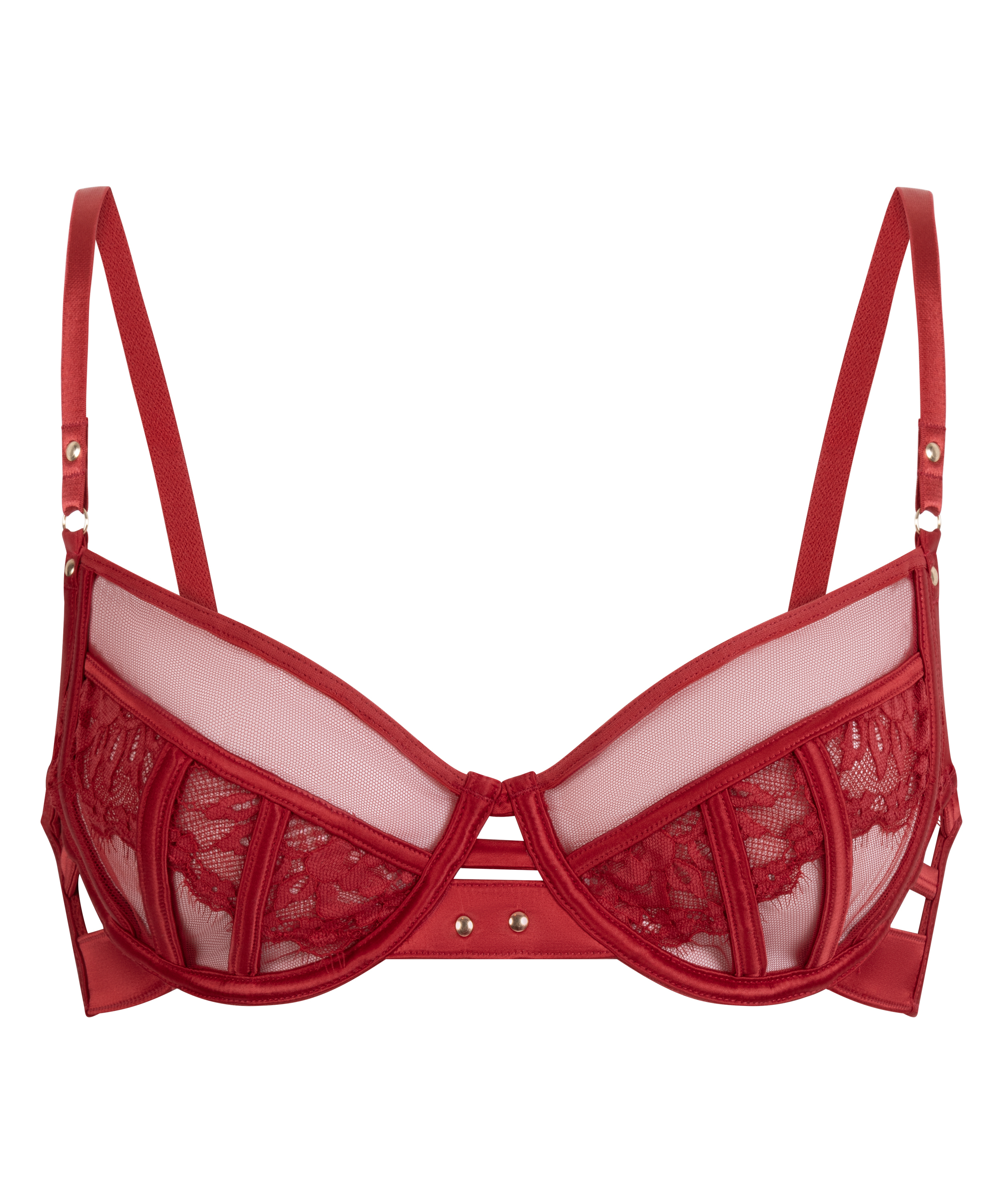 Soutien-gorge à armatures non-préformé Sable, Rouge, main
