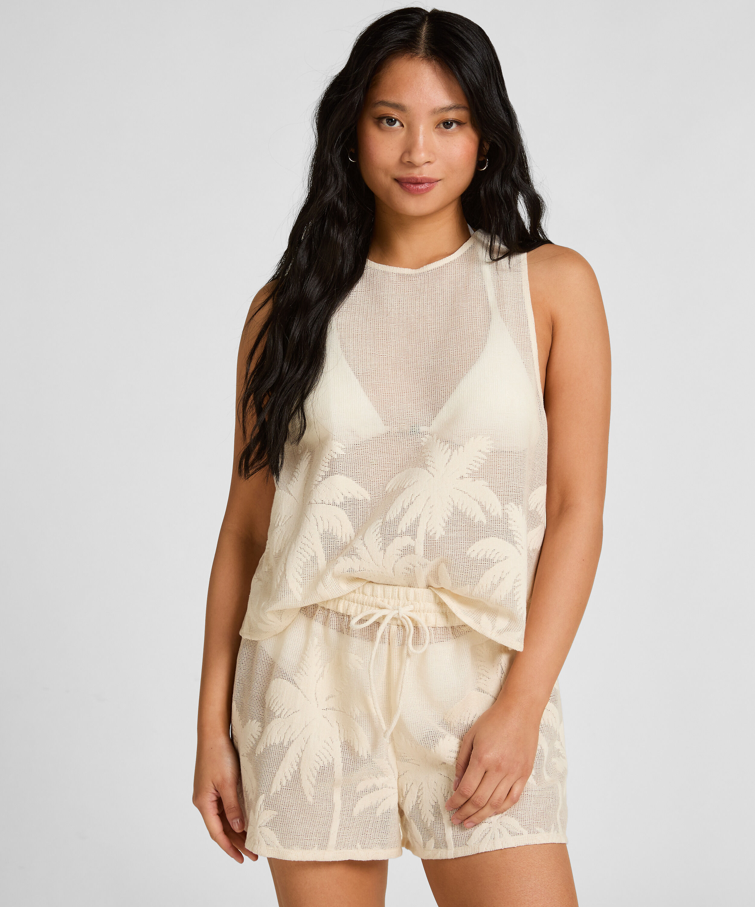 Short de Plage Palm, Blanc