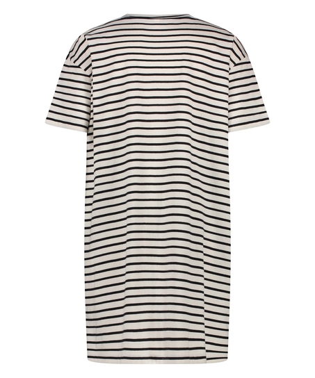 Chemise de nuit à col rond, Noir