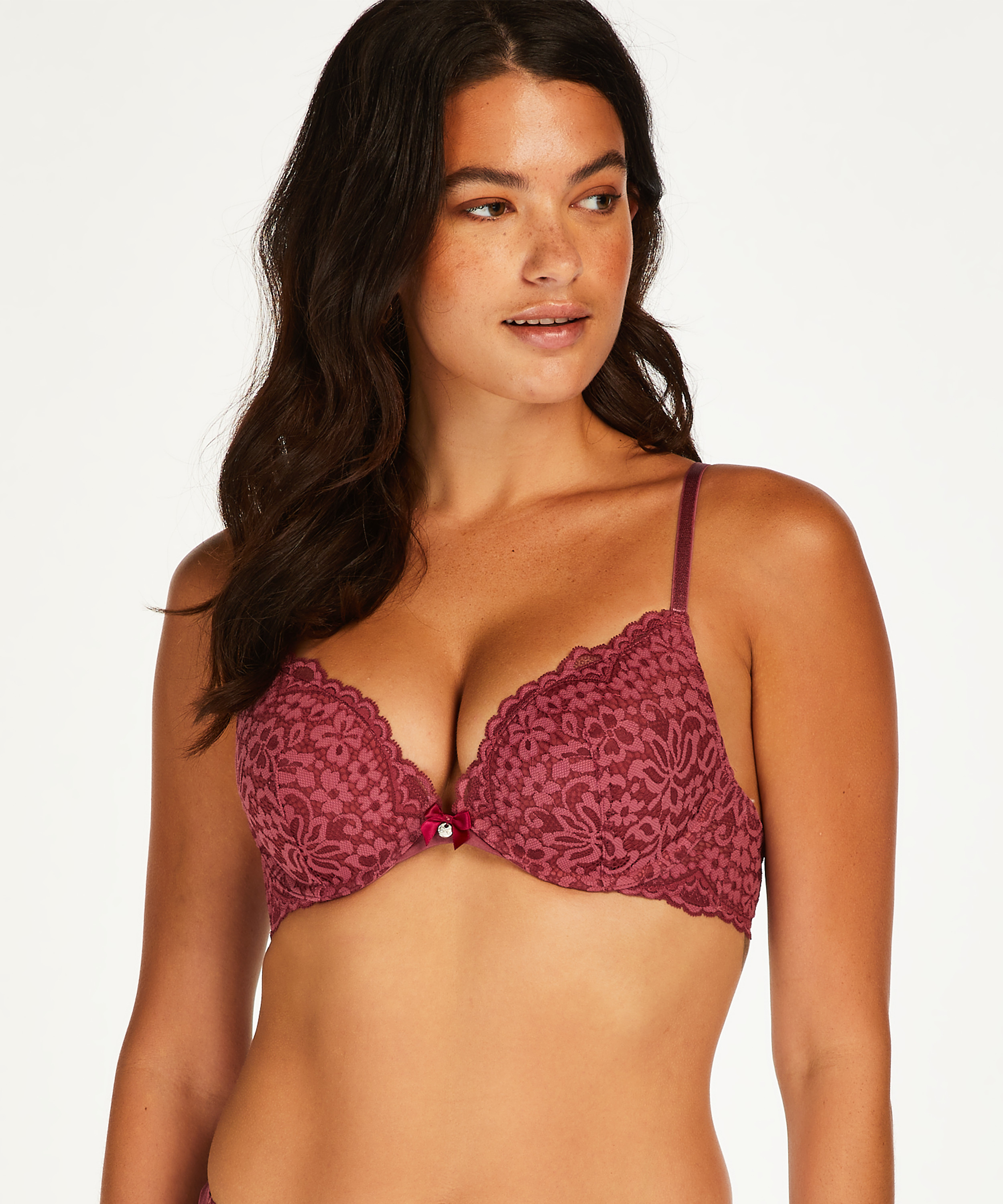 Soutien-gorge push-up à armatures rembourré Rose, Rouge, main