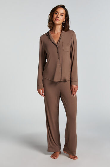 Hunkemöller Pantalon de pyjama Jersey marron