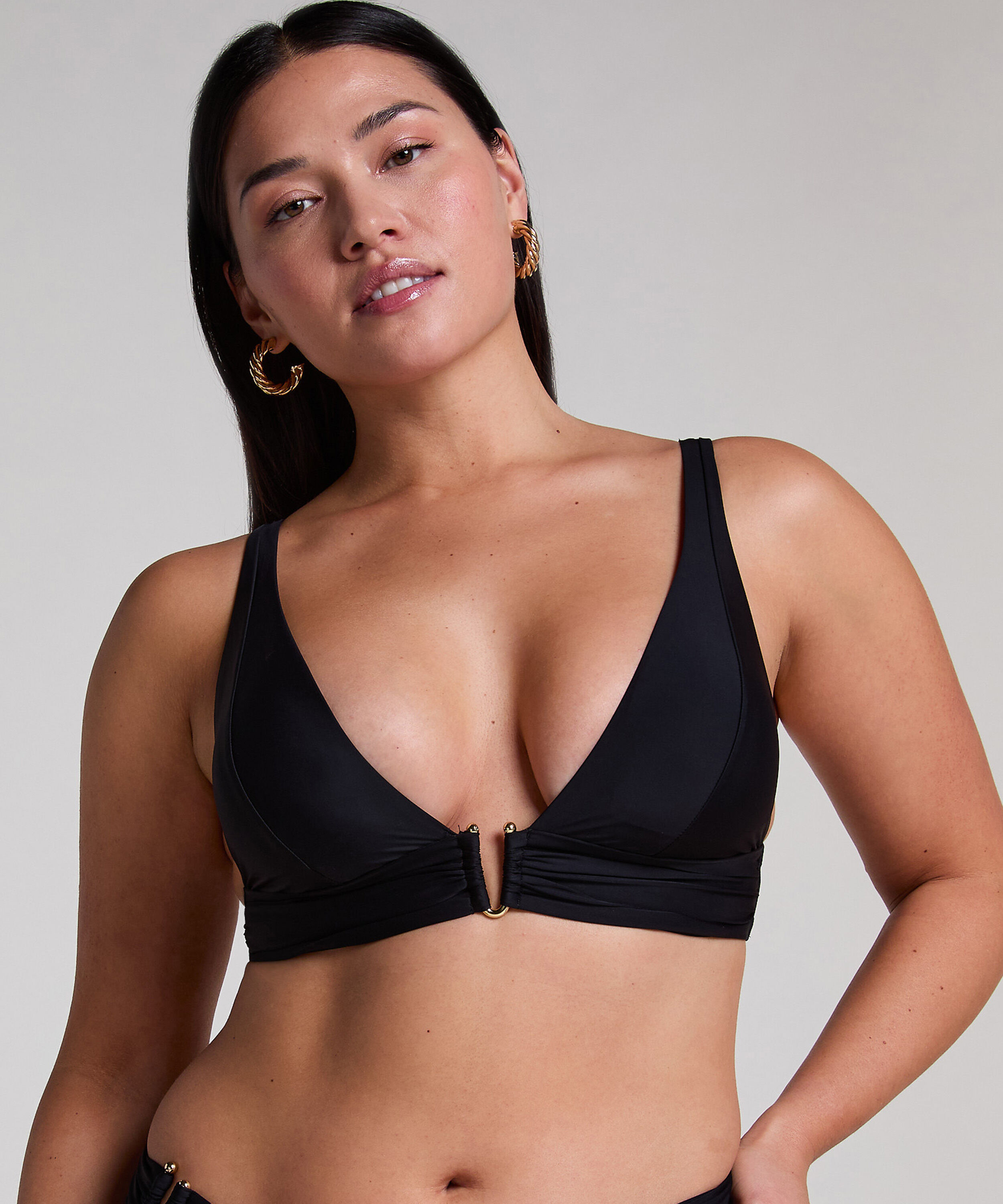 Haut de bikini triangle Luna, Noir
