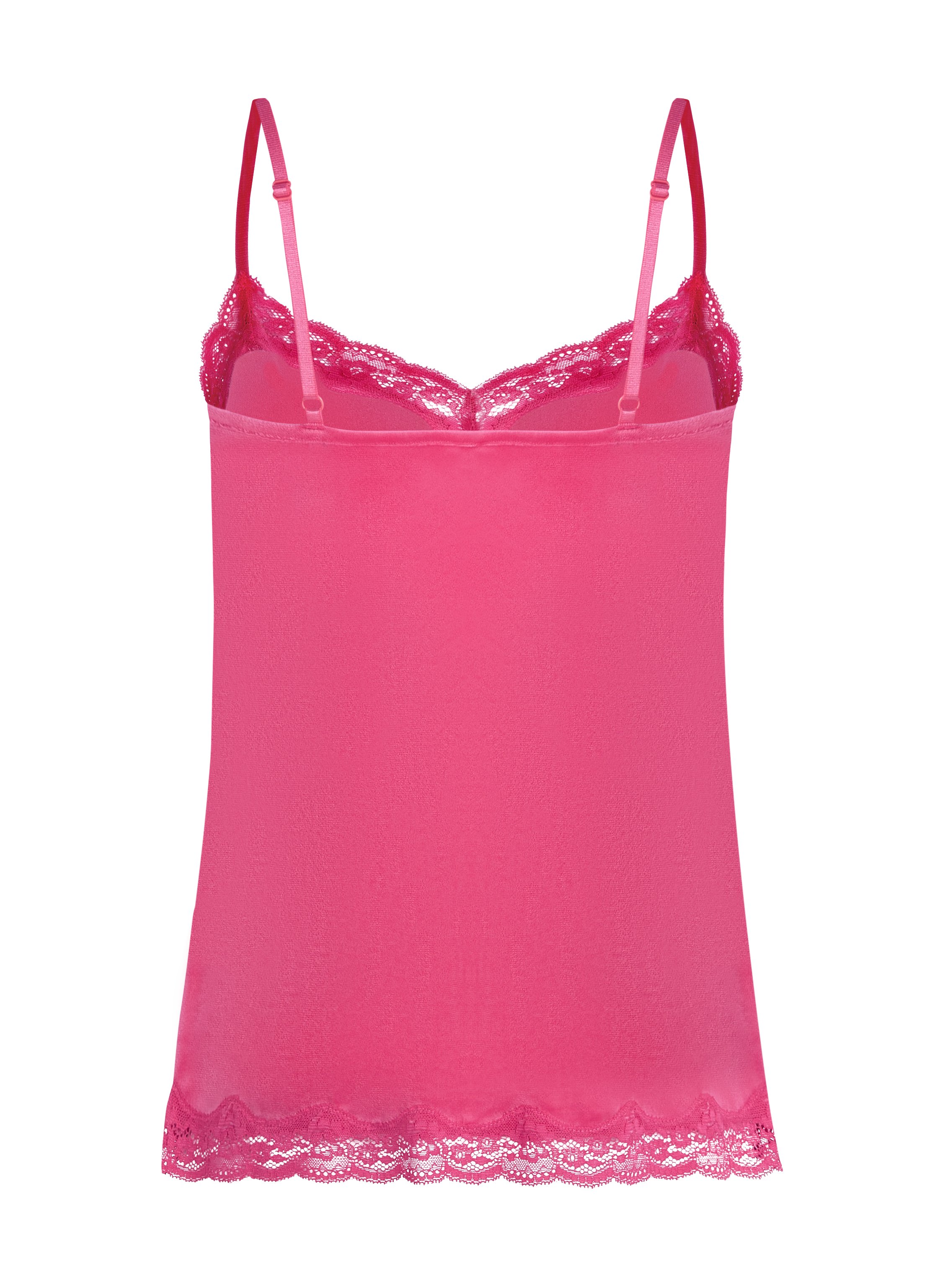 Camisole velours Dentelle, Rose, main