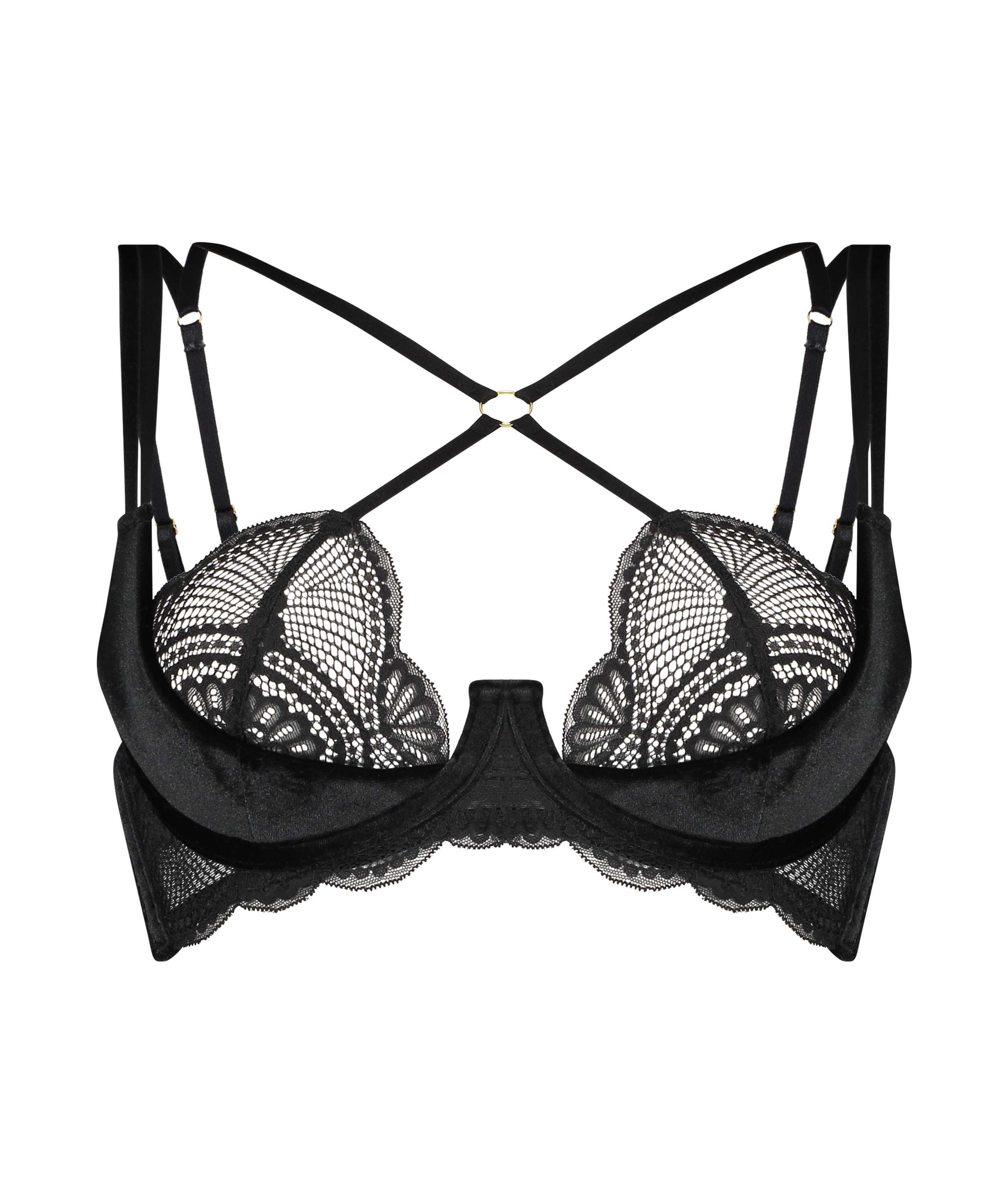 Soutien-gorge rembourré à armatures Blondie, Noir, main