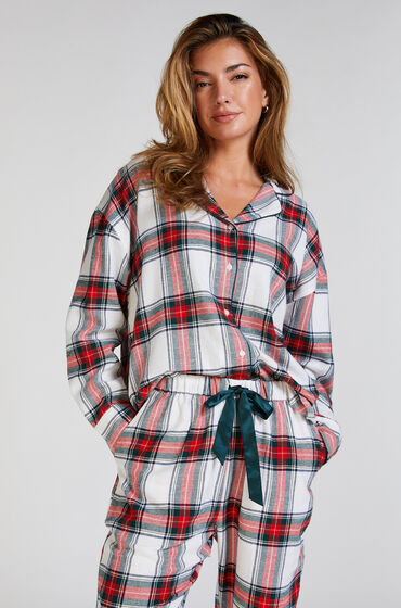 Hunkemöller Haut de pyjama manches longues Twill Blanc