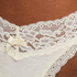 String taille extra basse en coton, Beige