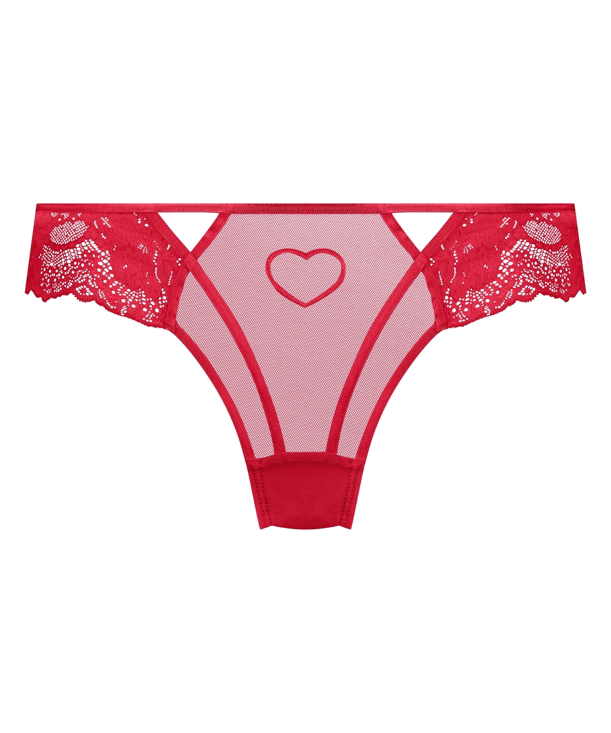 Slip brésilien Amy Heart, Rouge, main