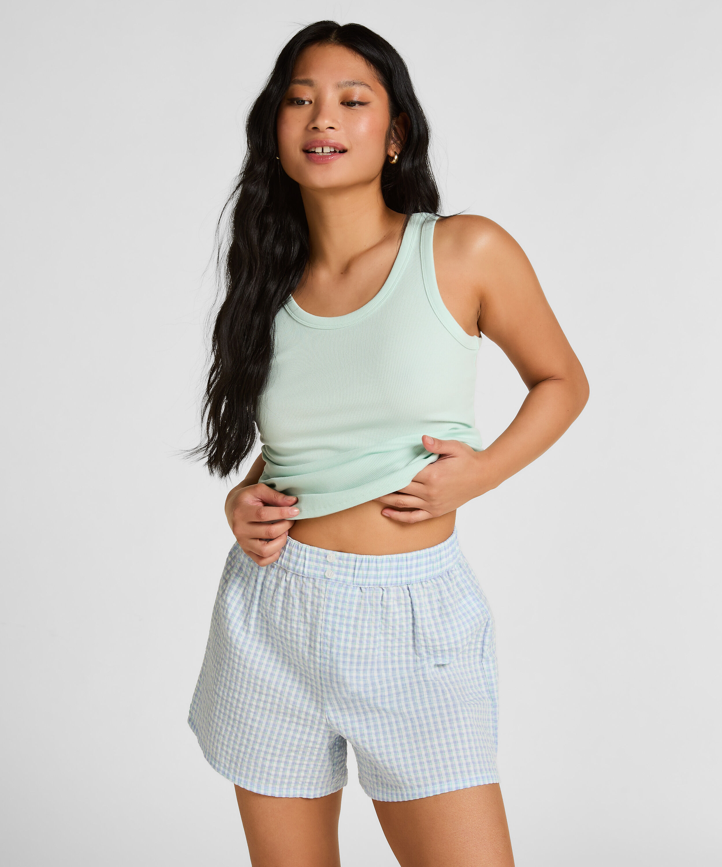 Short de Pyjama Seersucker, Rose