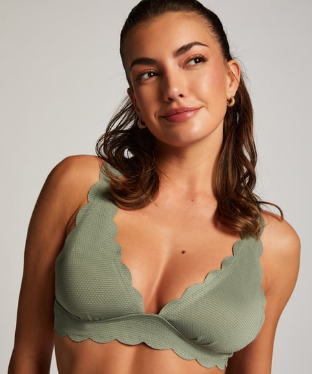 Haut de bikini Triangle Scallop, Vert