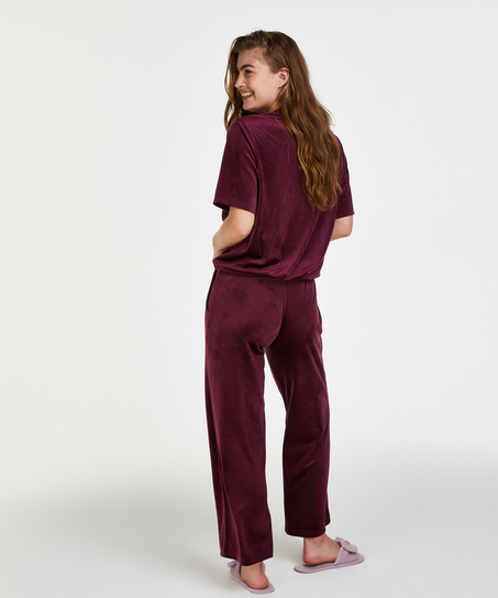 Pantalon de pyjama Velours, Rouge