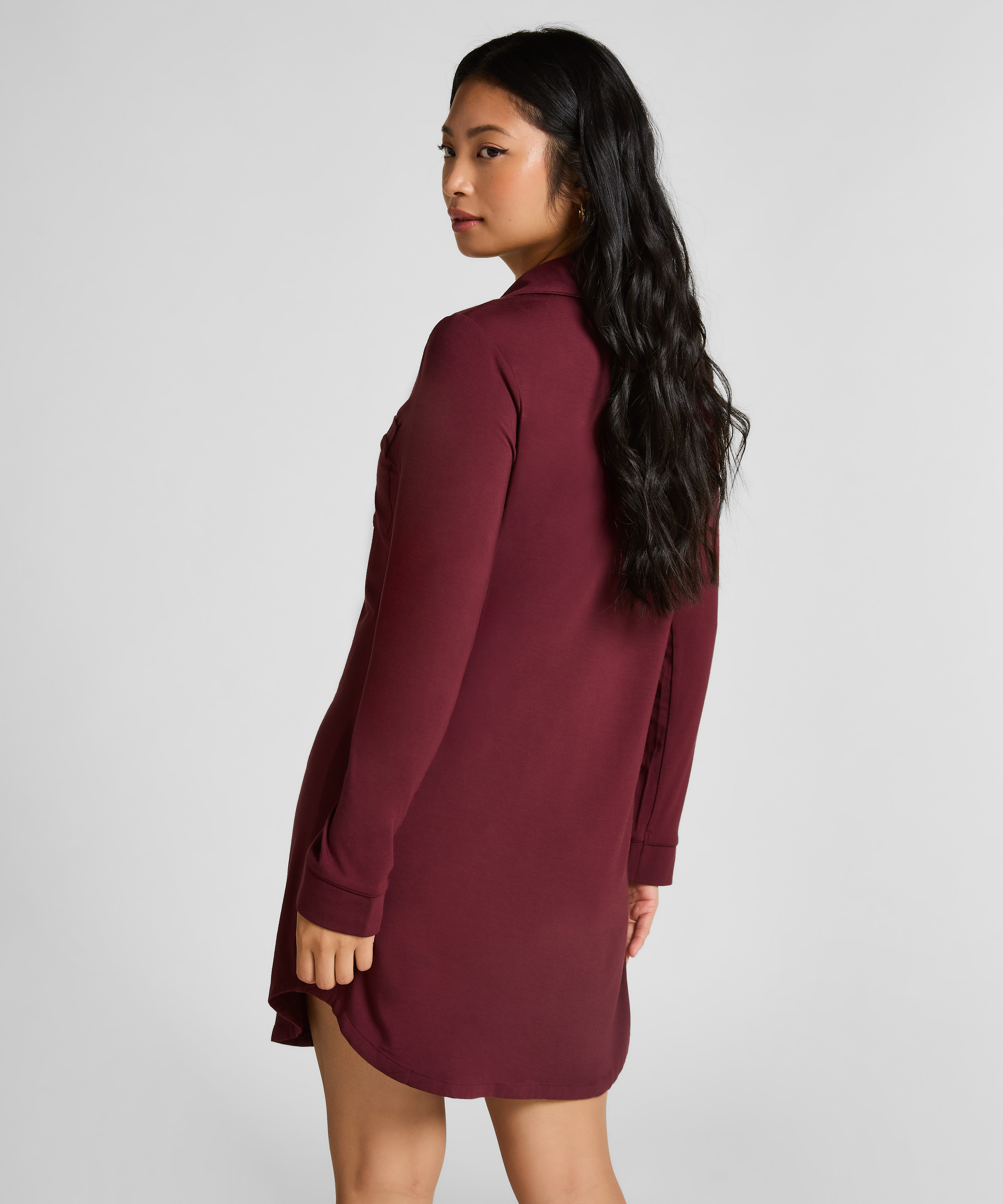 Robe-chemise à manches longues en jersey Essential, Violet, main