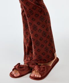 Tongs avec noeud en velours, marron