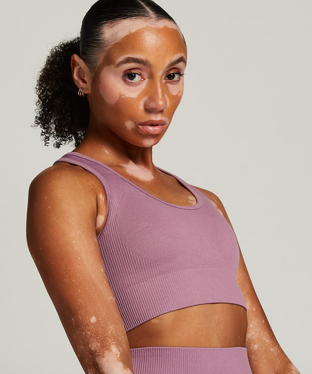 HKMX Soutien-gorge de sport sans couture, Violet