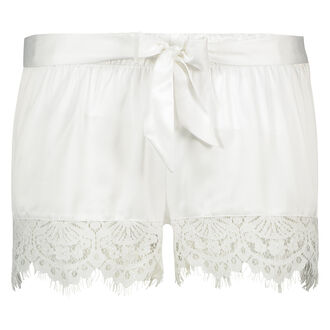 Short de pyjama satin lace Bridal, Blanc