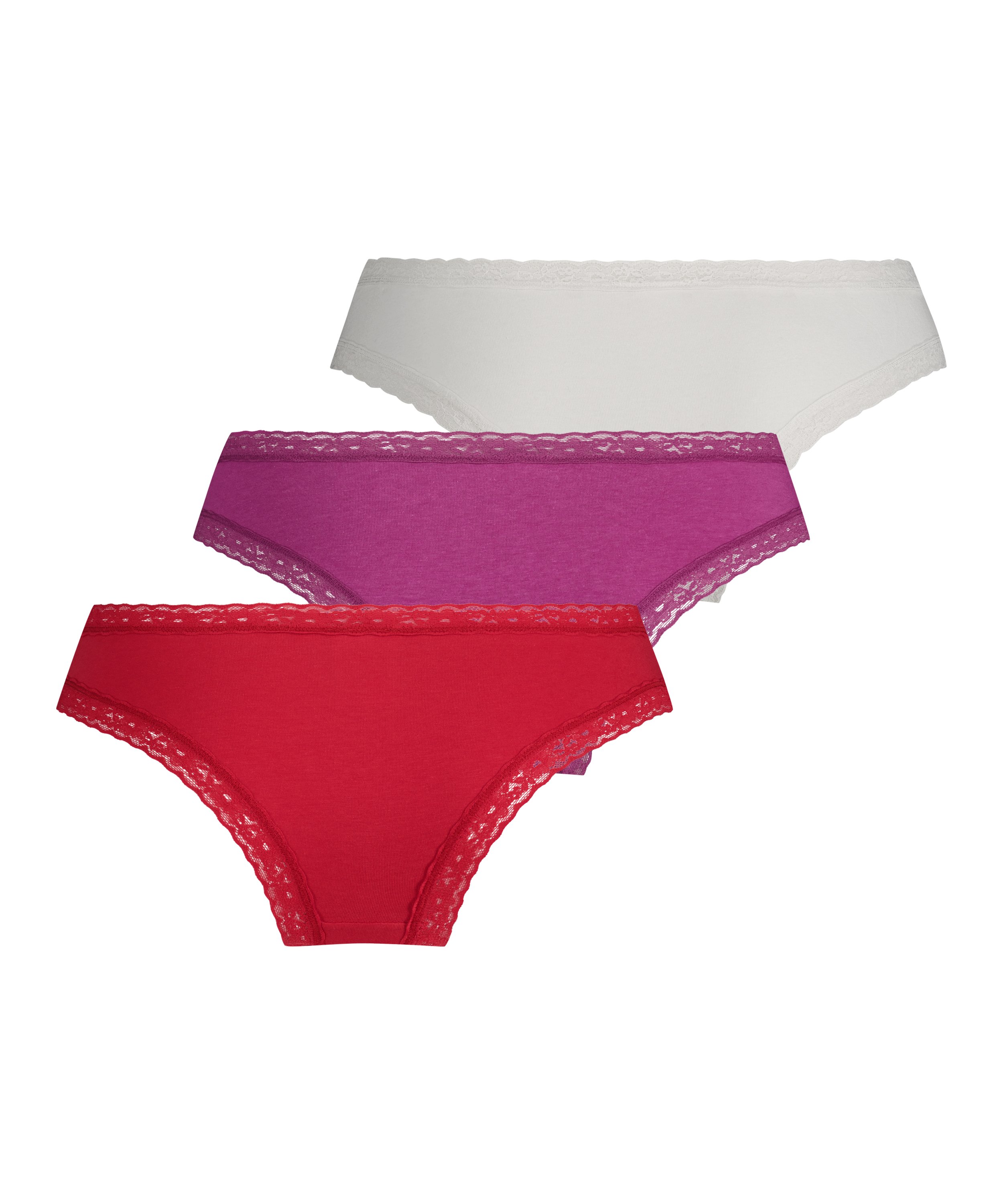Lot de 3 slips brésilien Classics, Rouge, main