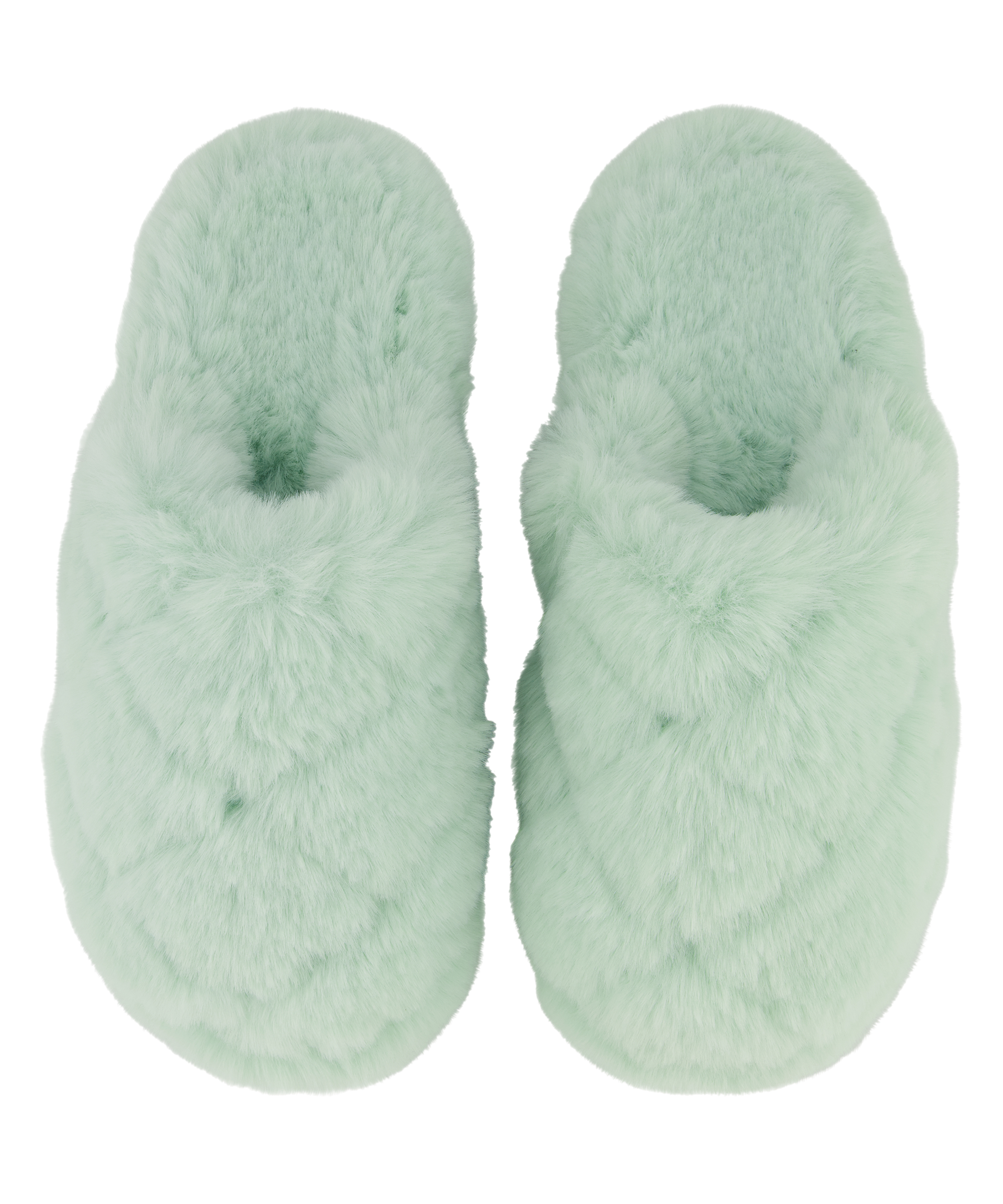 Pantoufles Fake Fur, Vert, main