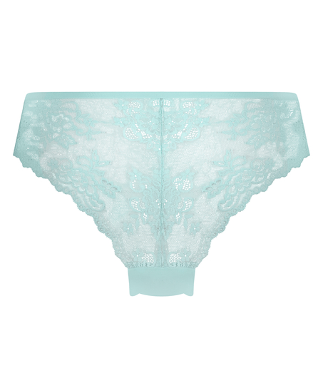 Slip brésilien iInvisible Lace Back, Bleu