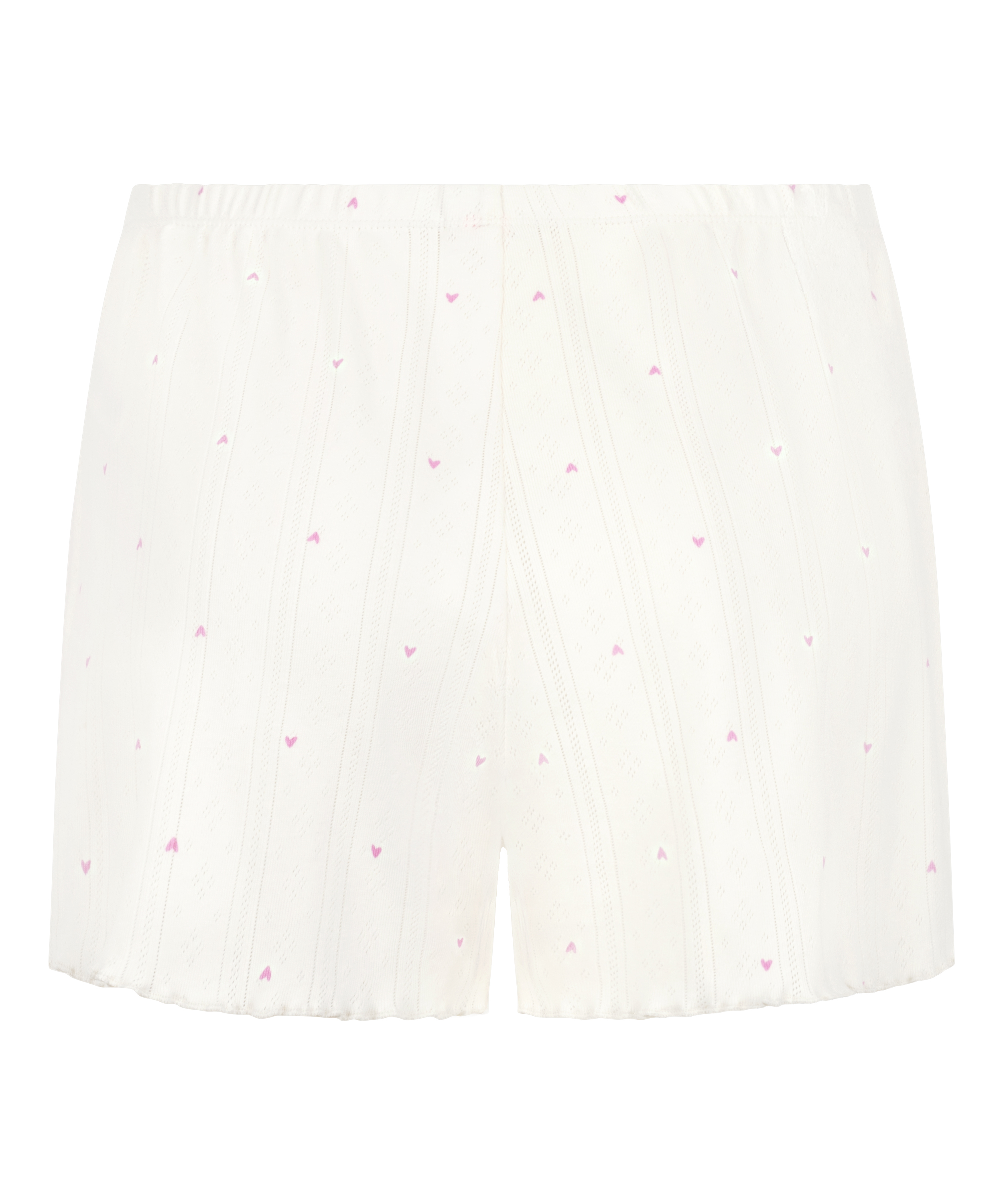 Short en pointelle, Blanc, main