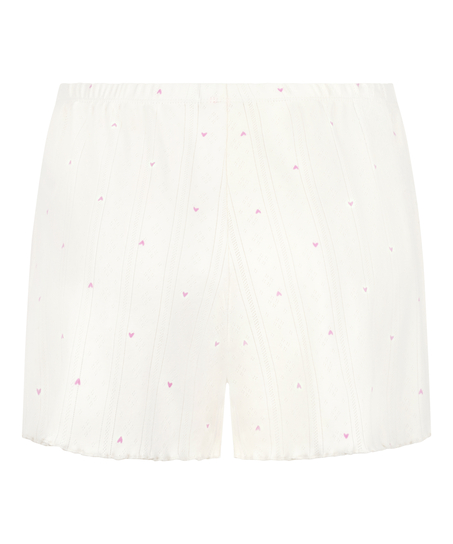 Short en pointelle, Blanc