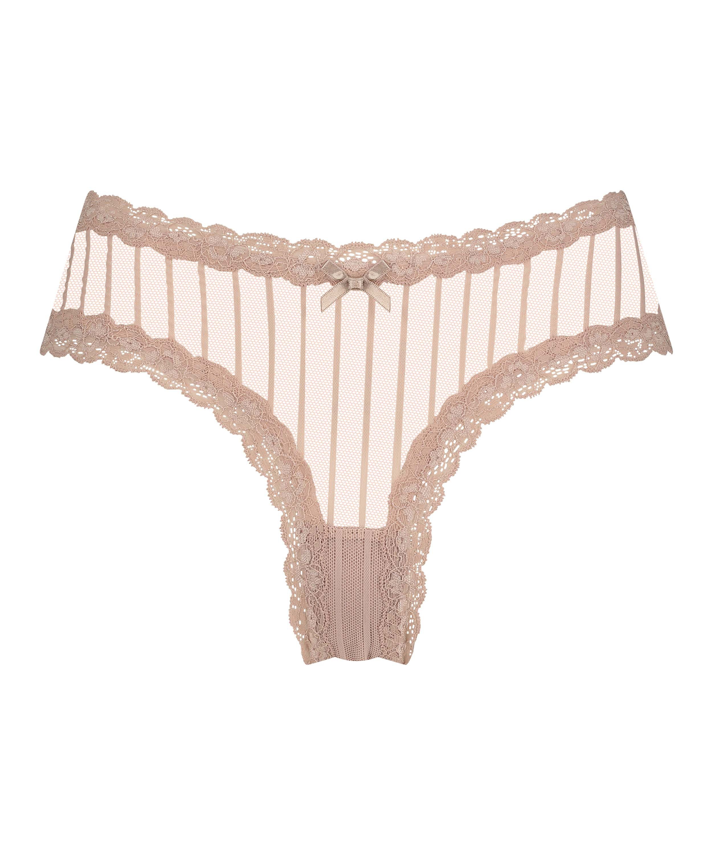 Slip brésilien V-shape Mesh, Beige, main