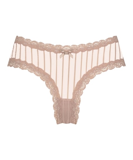 Slip brésilien V-shape Mesh, Beige