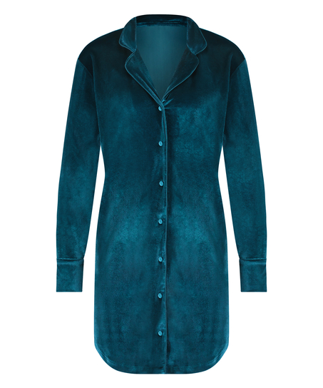 Chemise de nuit Shiny Velours, Bleu