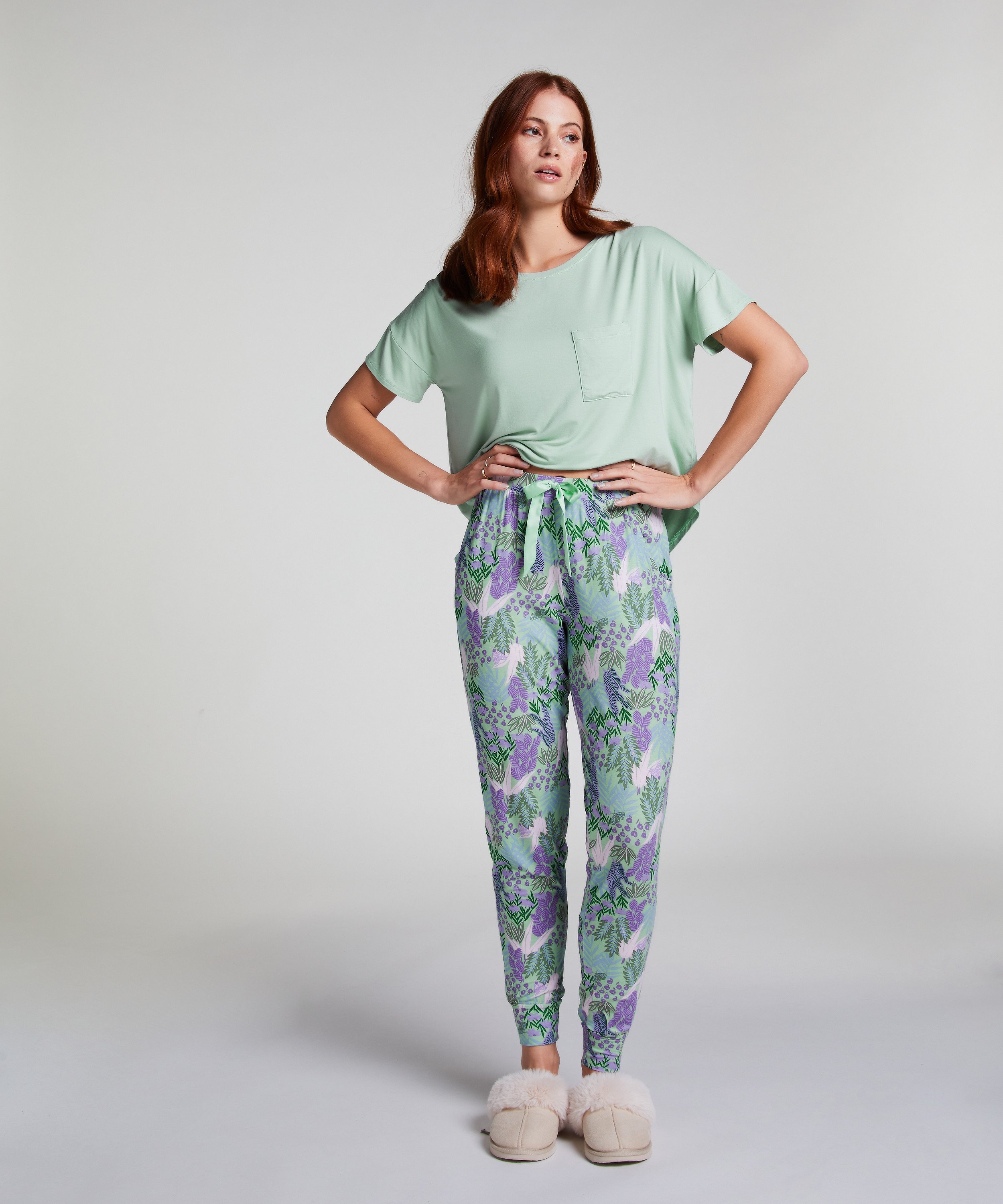 Pantalon de pyjama Jersey, Vert, main