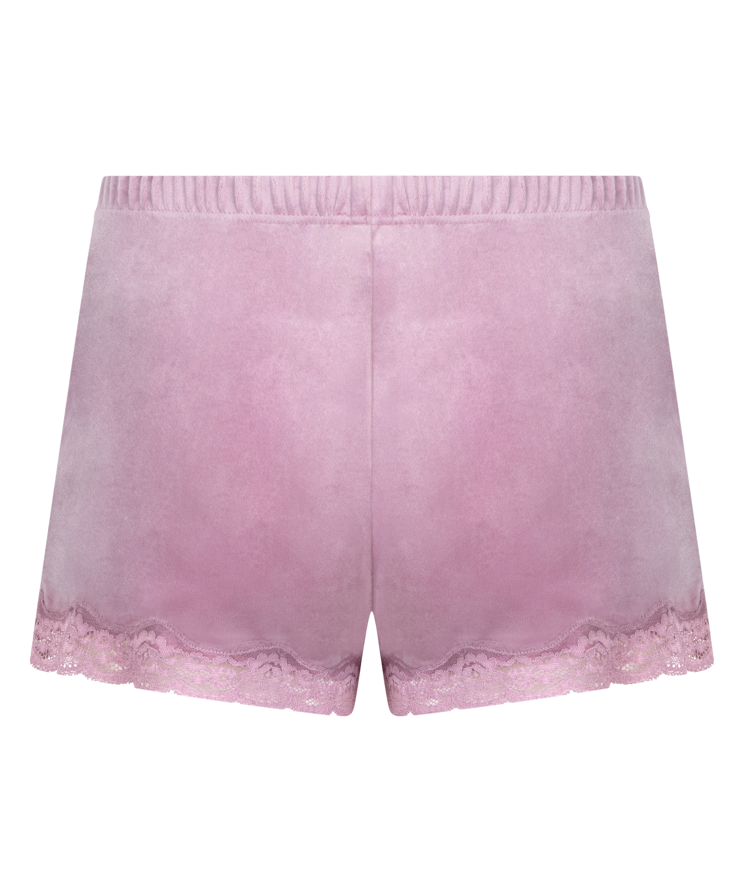 Short velours dentelle, Violet, main