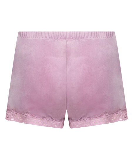 Short velours dentelle, Violet