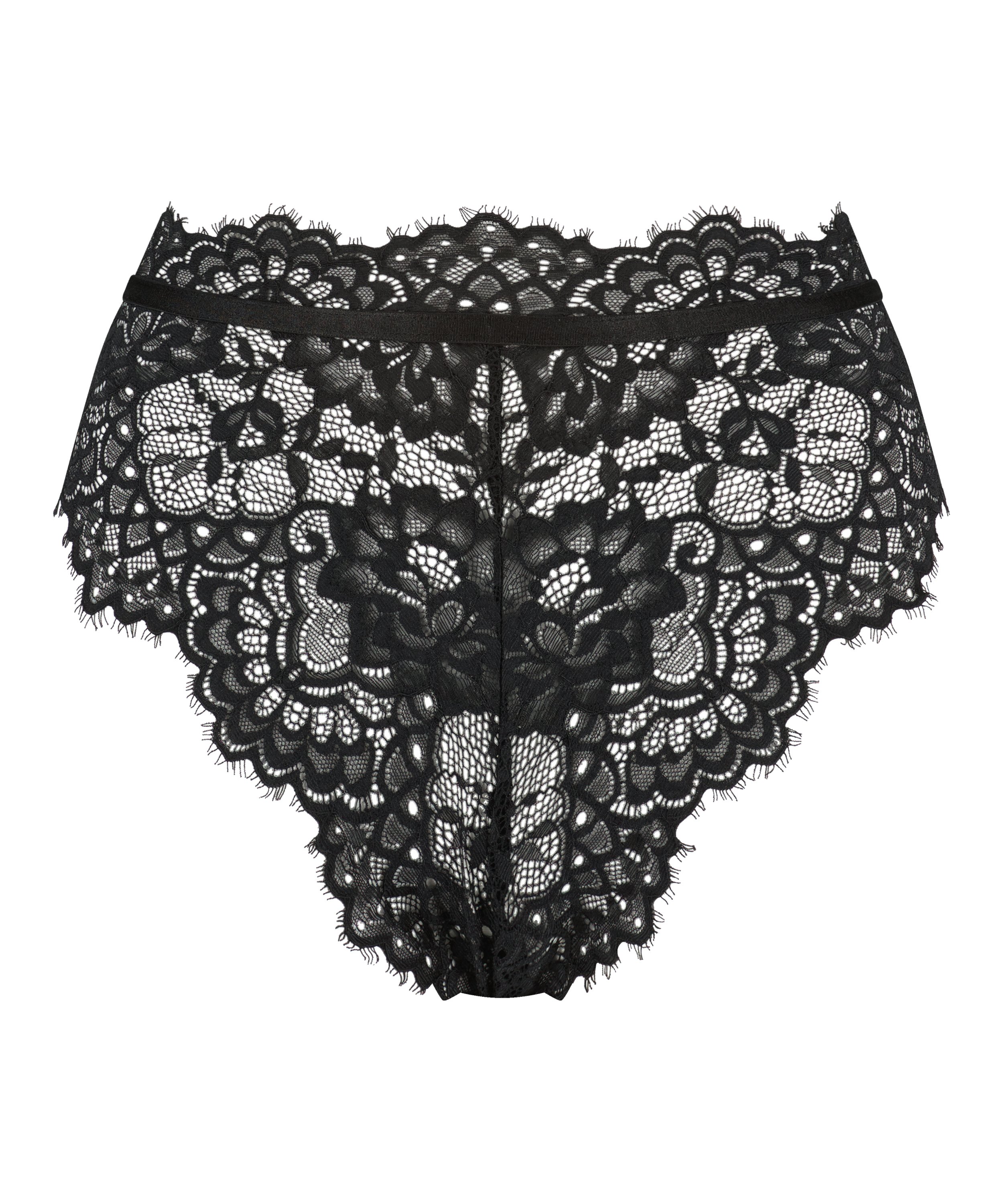 Slip brésilien jambe haute Marilyn, Noir, main