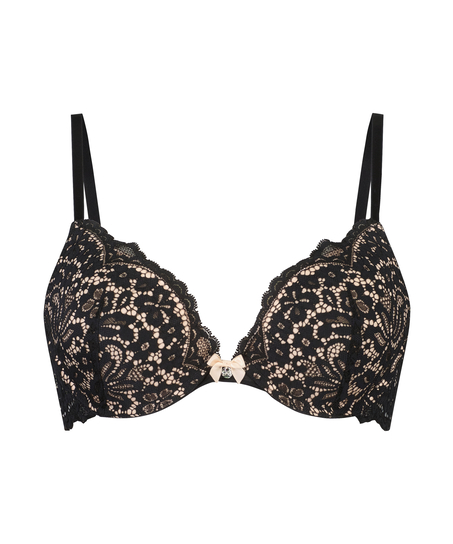 Soutien-gorge push-up à armatures rembourré Rose, Noir
