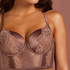 Soutien-gorge rembourré à armatures longline Zrika, Marron