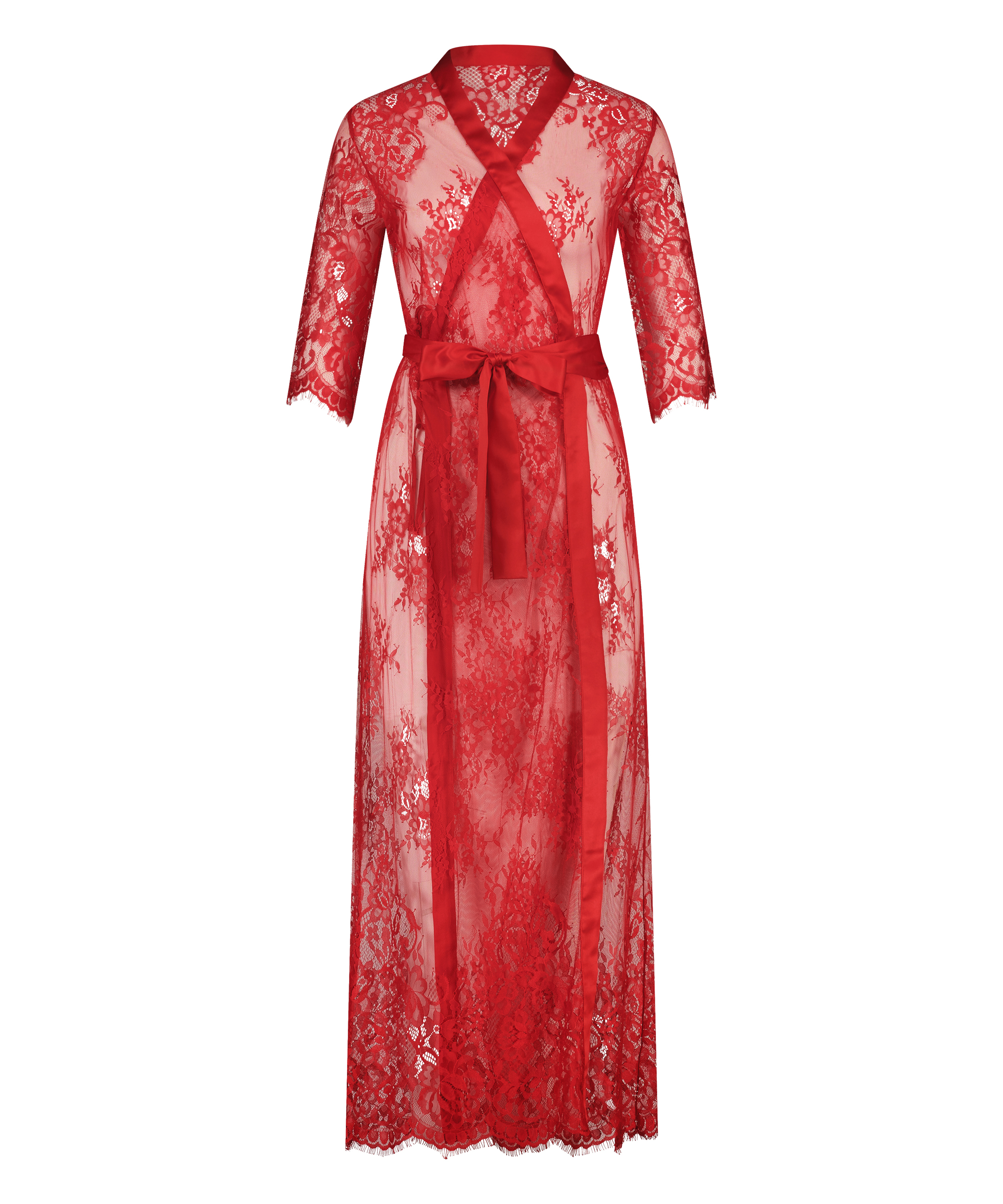 Kimono Allover Lace, Rouge, main