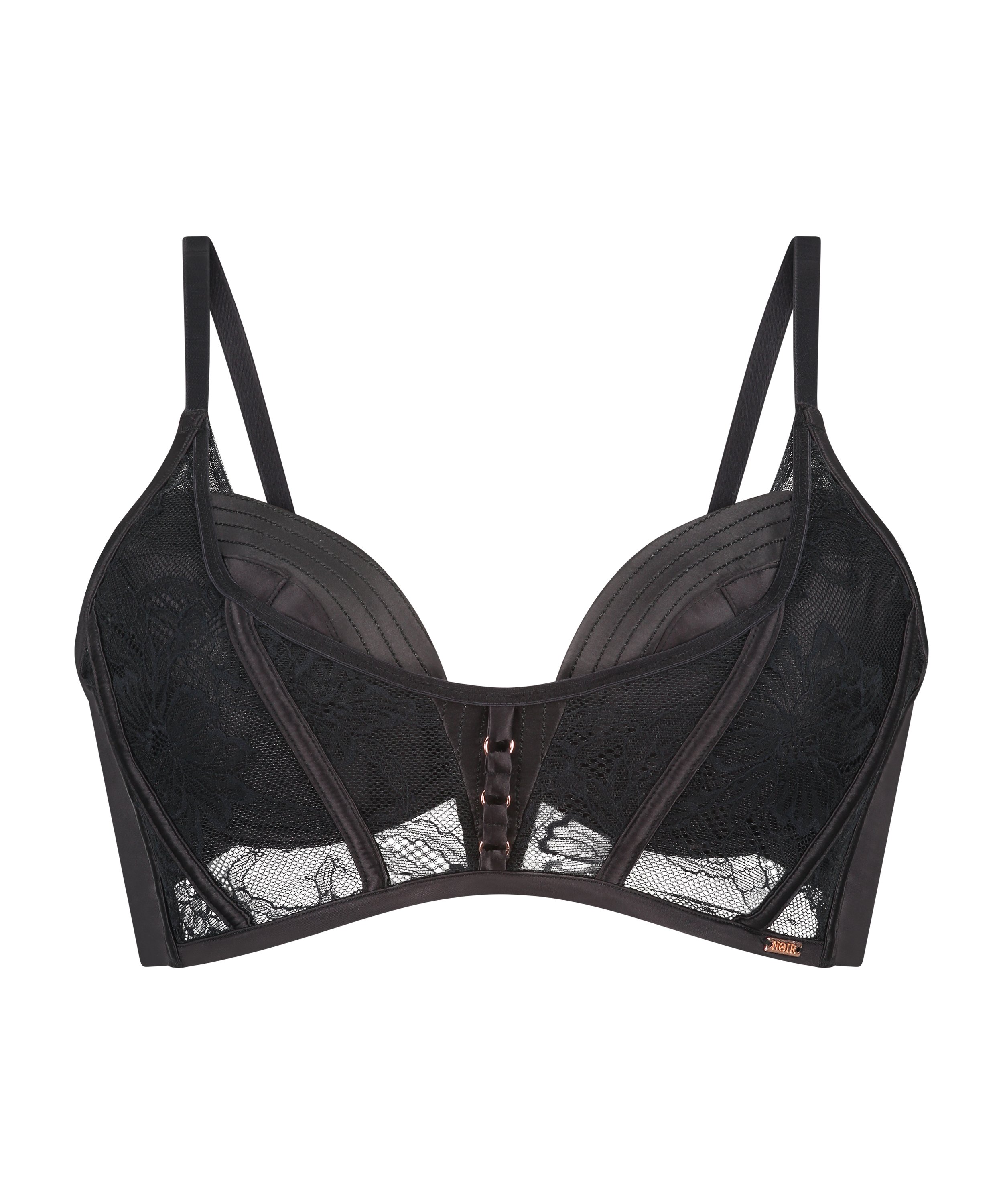 Soutien-gorge à armatures préformé longline Allura, Noir, main