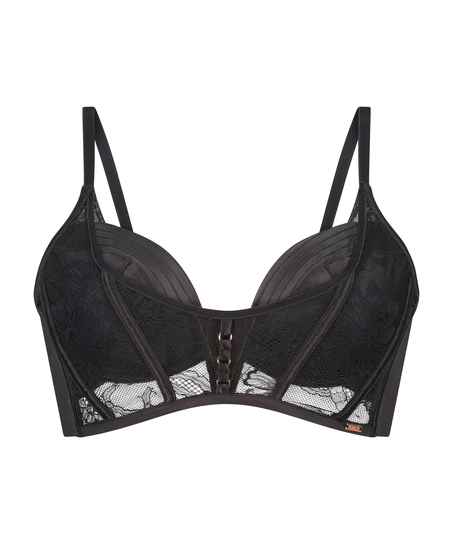 Soutien-gorge à armatures préformé longline Allura, Noir