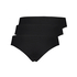 Slip br&eacute;silien Invisible coton, Noir