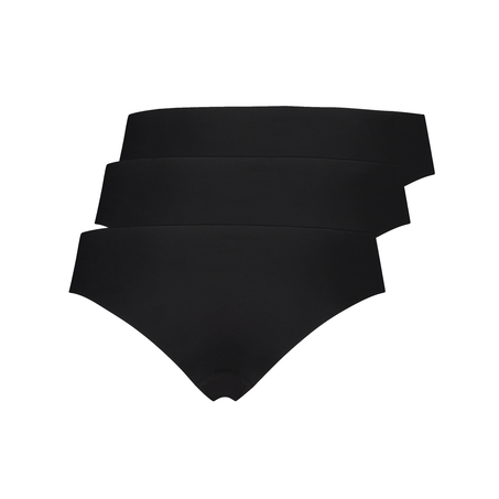 Slip br&eacute;silien Invisible coton, Noir