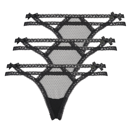 3-pack Itzel string, Noir